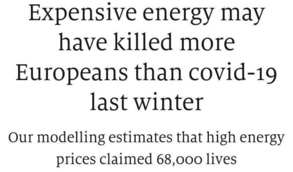 بررسی مقاله اکونومیست درباره ادعای مرگ ۶۸هزار نفر در اروپا بر اثر افزایش قیمت انرژی